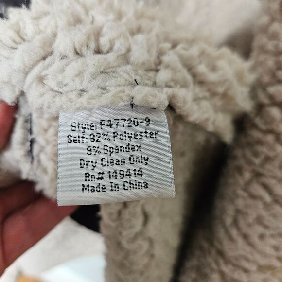 Pete & Greta JOHNNY WAS Coat M Sherpa Lined Brown Snap Closure Embroidered Long - Picture 11 of 11